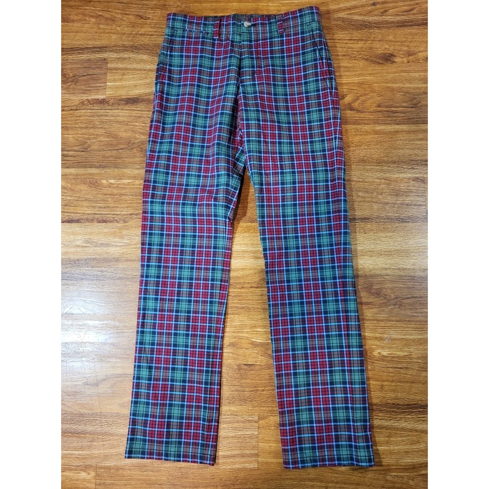 Vineyard Vines Slim Pants Men's 28x32 Tartan Plaid‎ Stretch Cotton Blend